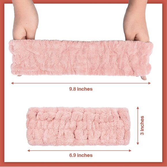 3 Pieces Spa Headband for Women Facial Makeup Headband Soft Terry Cloth Hairband - Picture 2 of 7